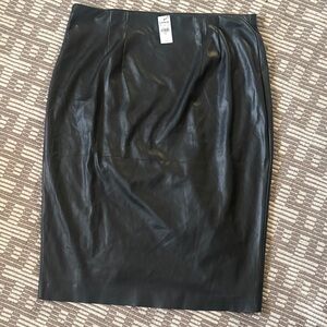 Express Black Leather Pencil Skirt